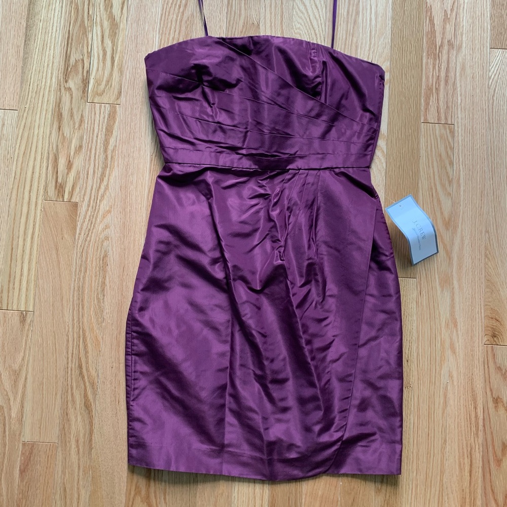 J CREW Silk Taffeta Strapless Selma Dress